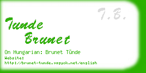 tunde brunet business card